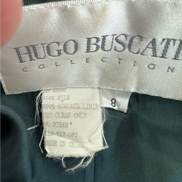 Hugo Buscati Women's 8 Longline Silk Blazer Jacket Teal Green Modern Officewear - Picture 5 of 10